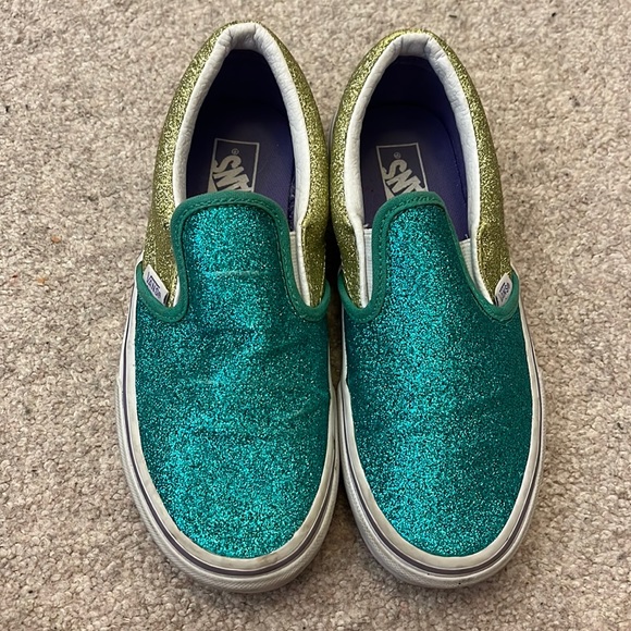 Vans Other - Vans Purple Teal & Gold Glitter Sneakers Size 2.5